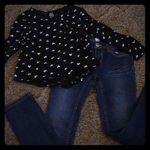 Mudd jeans and old navy long sleeve shirt